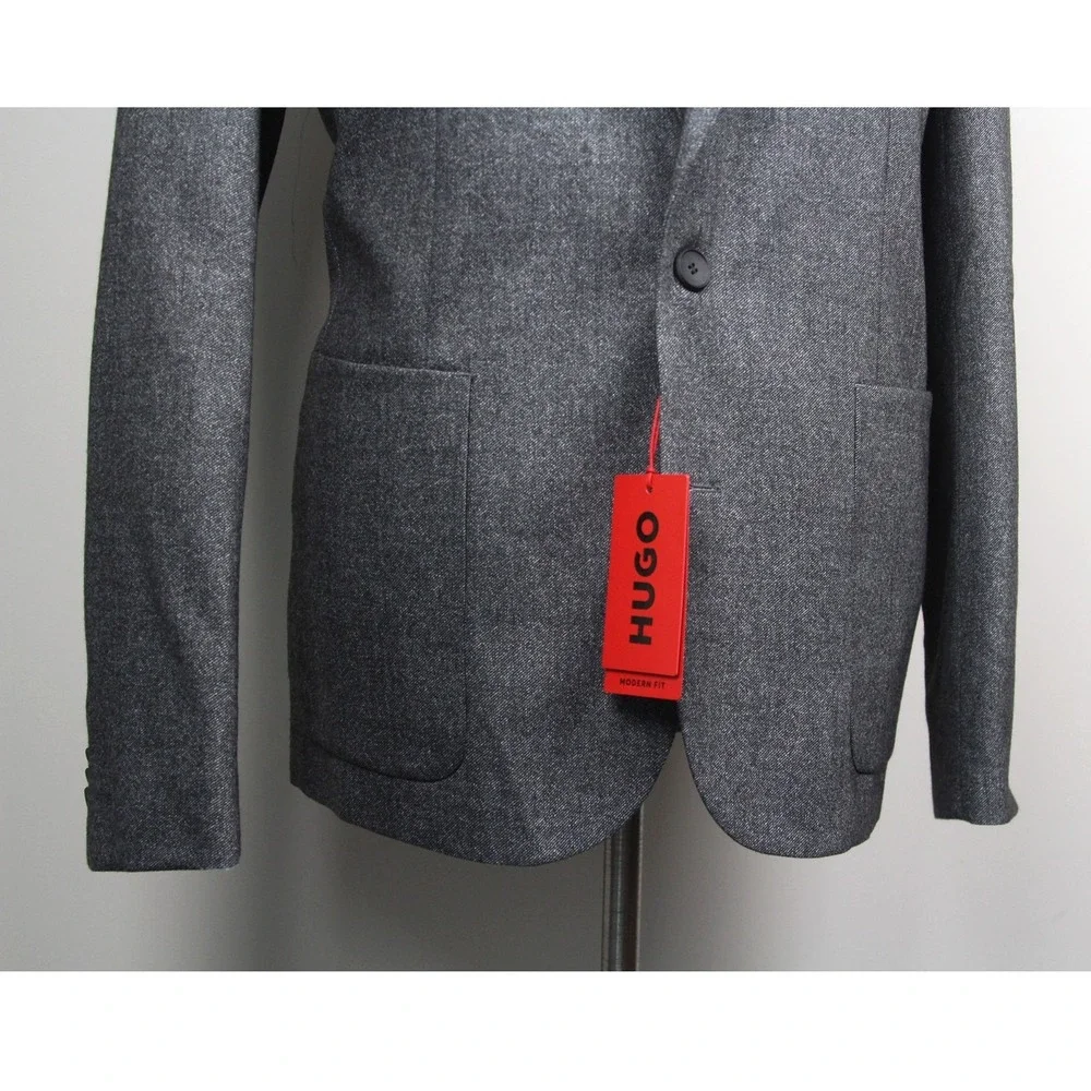 Hugo by Hugo‎ Boss Mens 2-pc suit Gray Modern-Fit Patch Pocket Jacket Size 40R